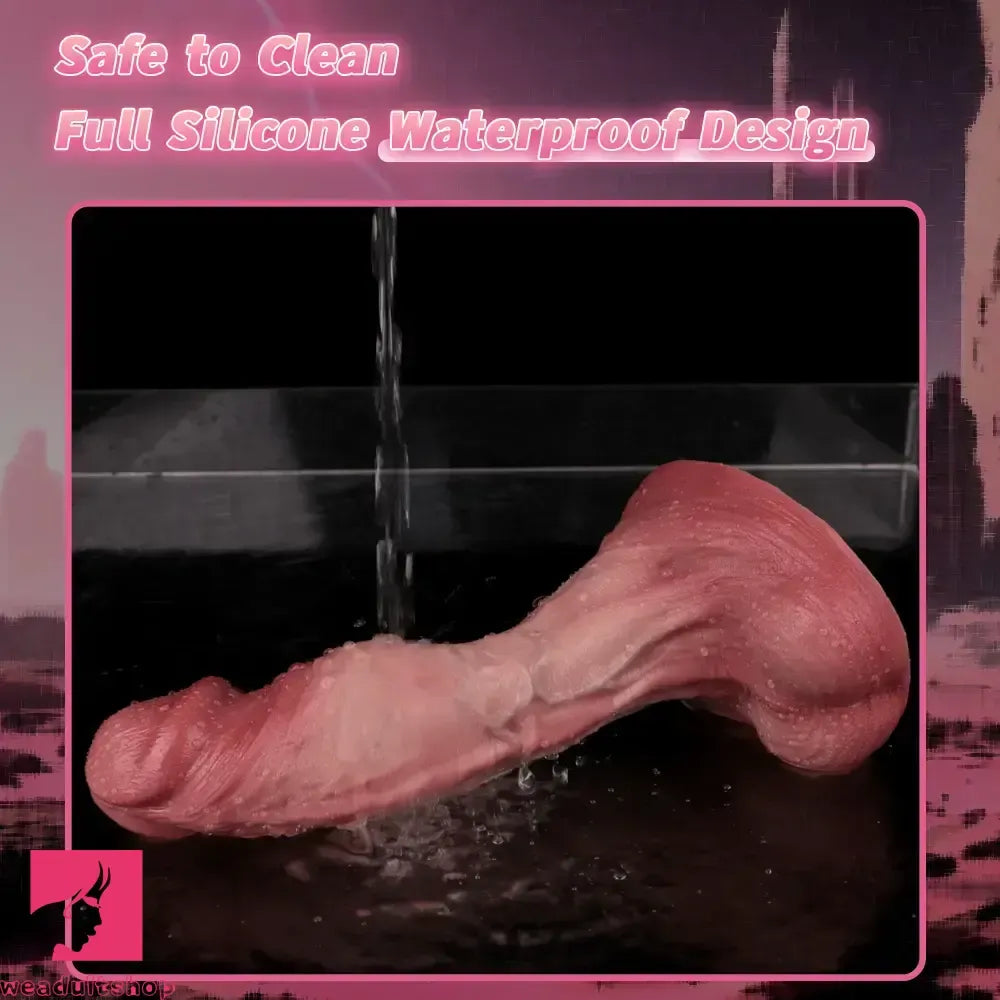 8.86in Double-layer Liquid Silicone Skin-like Soft Dildo Adult Toy Women