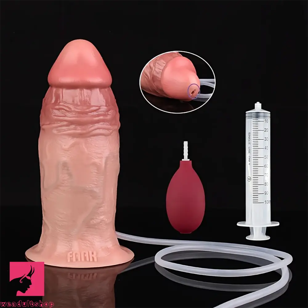 7.4in Lifelike Liquid Silicone Spraying Cum Wide Realistic Vein Safe Dildo