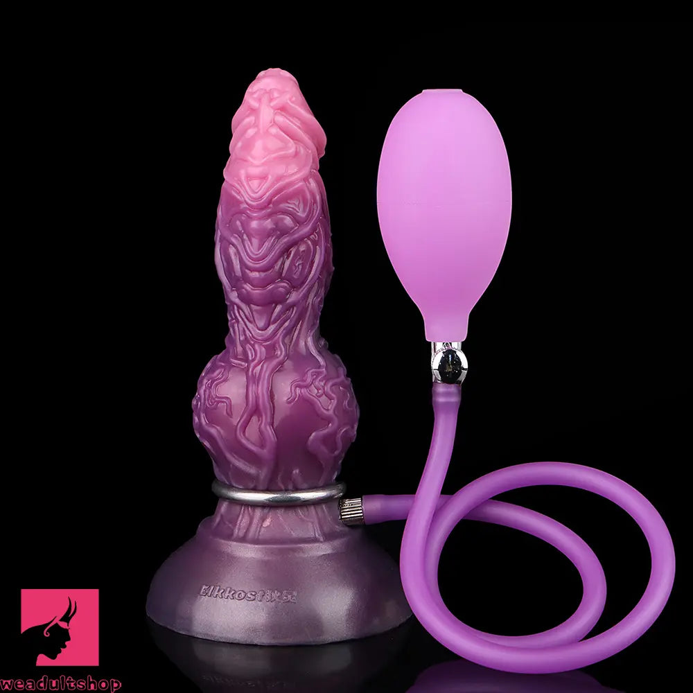 7.24in Fantasy Dog Knot Squeezing Inflatable Alien Penis Dildo For Sex