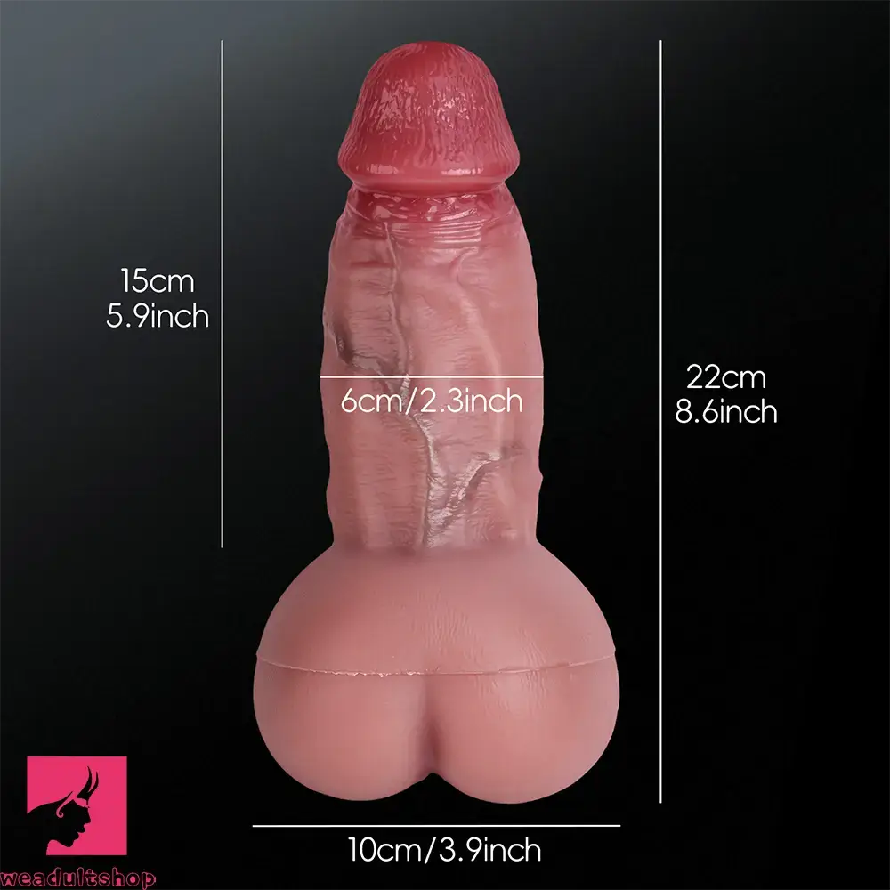 8.6in 3D Anal Tunnel Pocket Pussy Dildo With Anus Smooth Head Love Toy