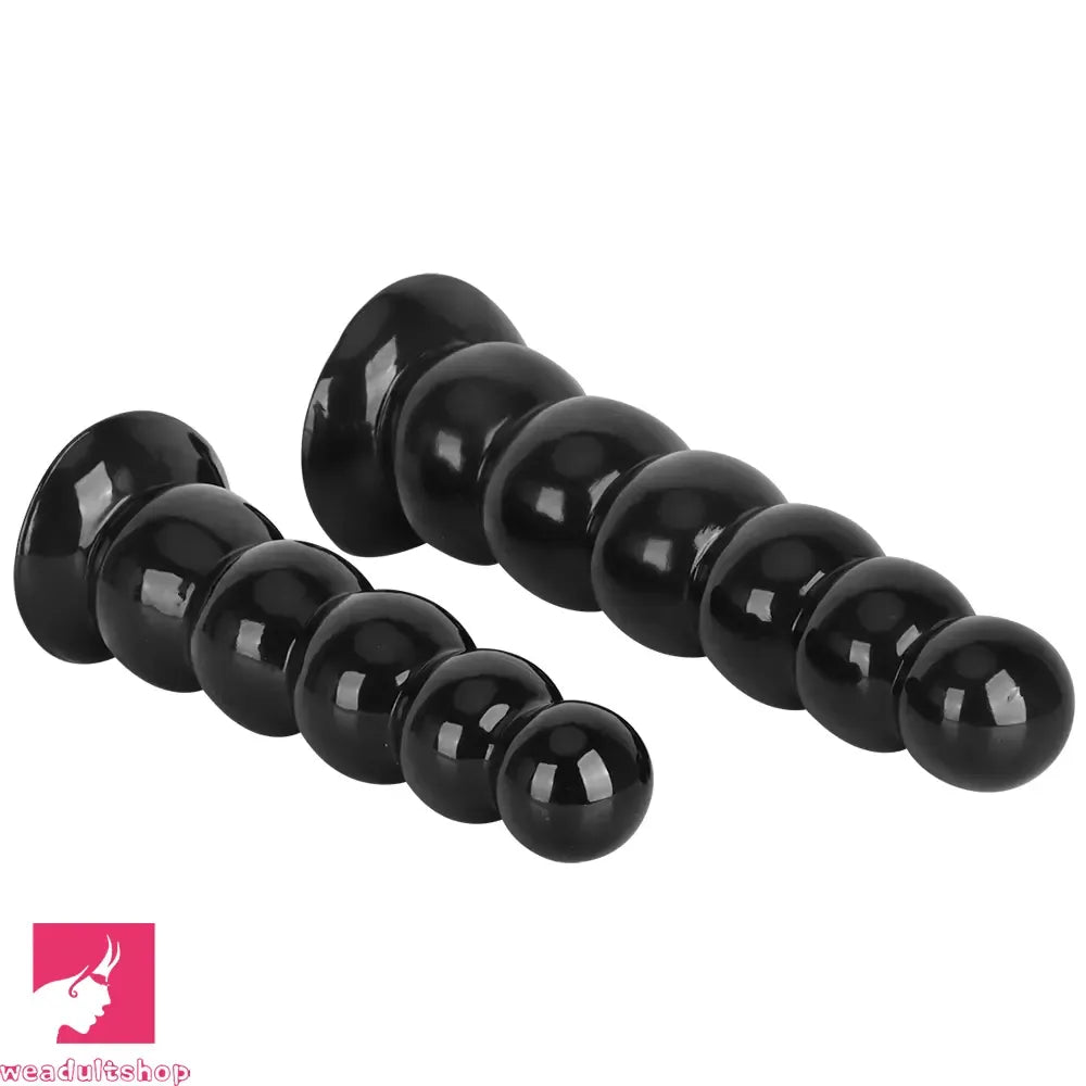6.7in 8.26in Anal Beads Dildo PVC Black Sex With Powerful Suction Cup