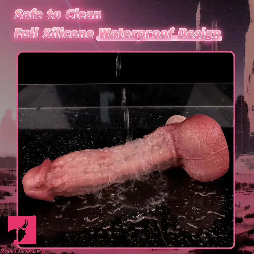 9.65in Double-layer Liquid Silicone Skin-like Soft Dildo For Couples Sex
