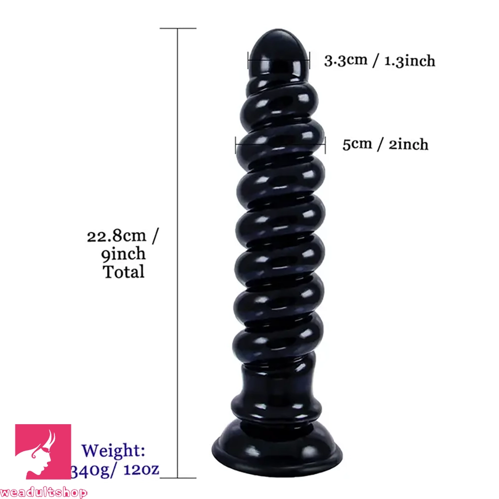 9in Anal Dildo With Thread Twists Flexible Spiral Anal Plug Clit Dilator