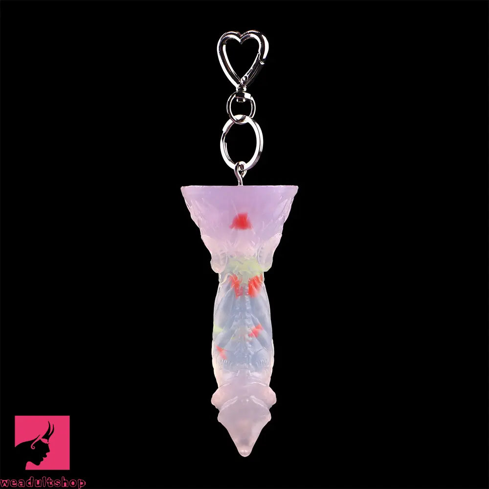 4.72in 5.9in 7.08in 8.66in Silicone Fantasy Soft Women Dildo With Key Chain
