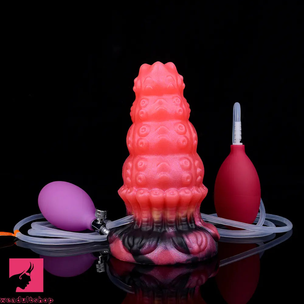 5.83in Fantasy Odd Silicone Soft Inflatable Spraying Water Dildo Butt Plug