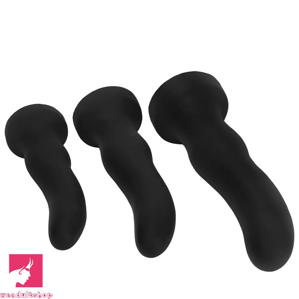 7.67in 9.25in 11.22in Black Silicone Anal Plug Dildo For Anal Masturbator