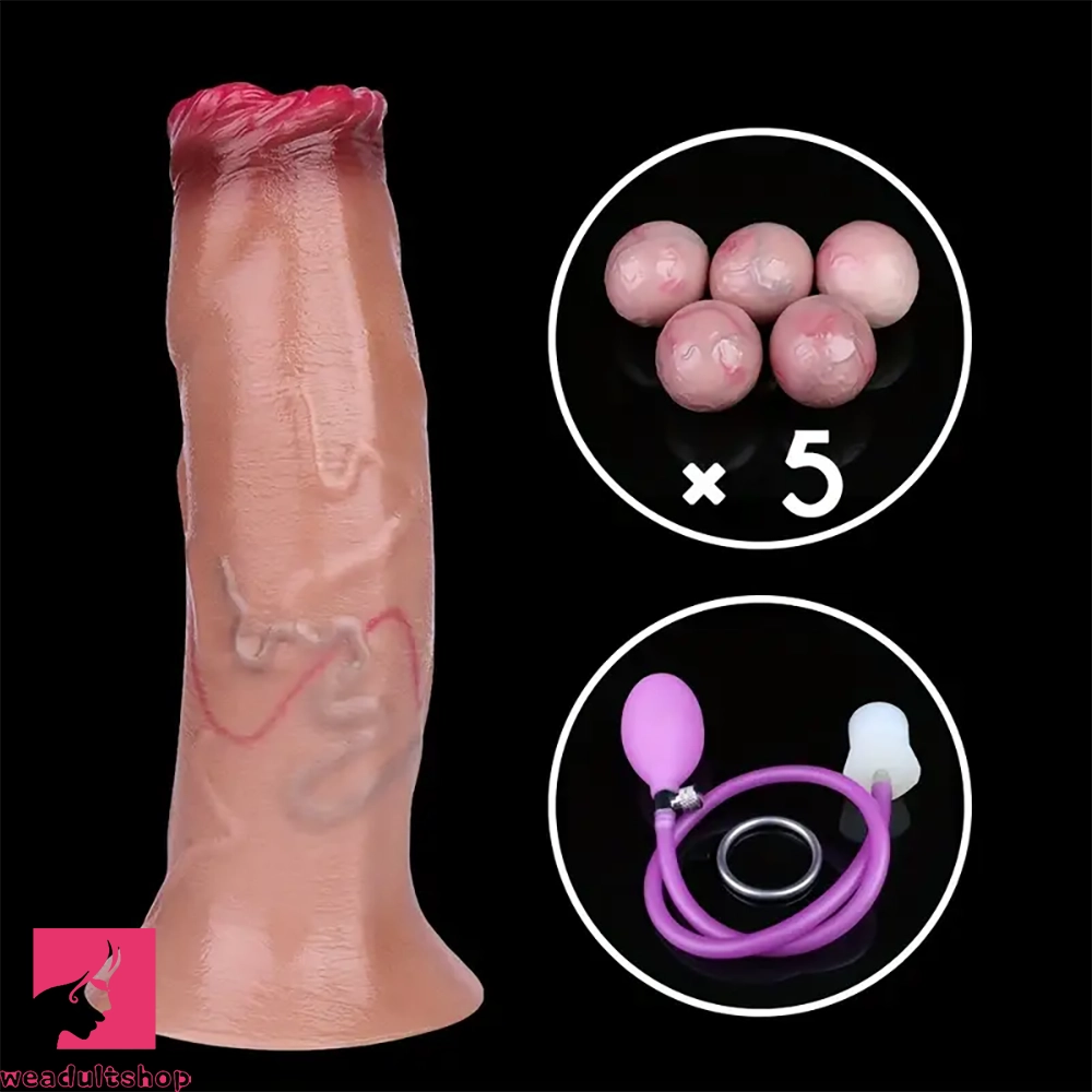 6.57in Silicone Ovipositor Expandable Dildo Realistic Penis Foreskin Tunnel