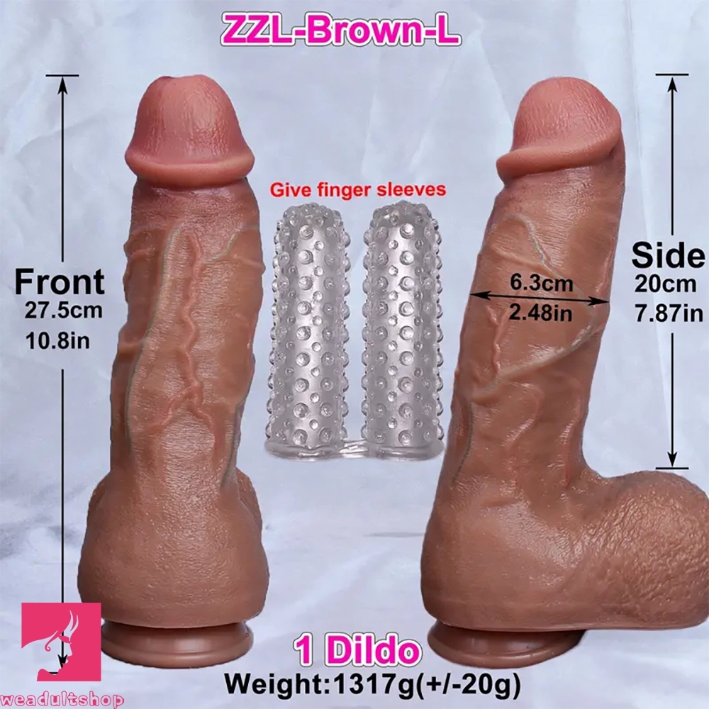 8.85in 10in 10.8in 11.8in Realistic Painted Huge Soft Thick Dildo For Massage