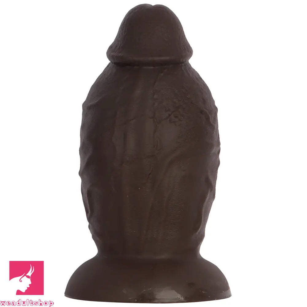 5.9in 8.66in 10.03in Coffee Eggless Large Anal Plug Penis Silicone Anal Dildo