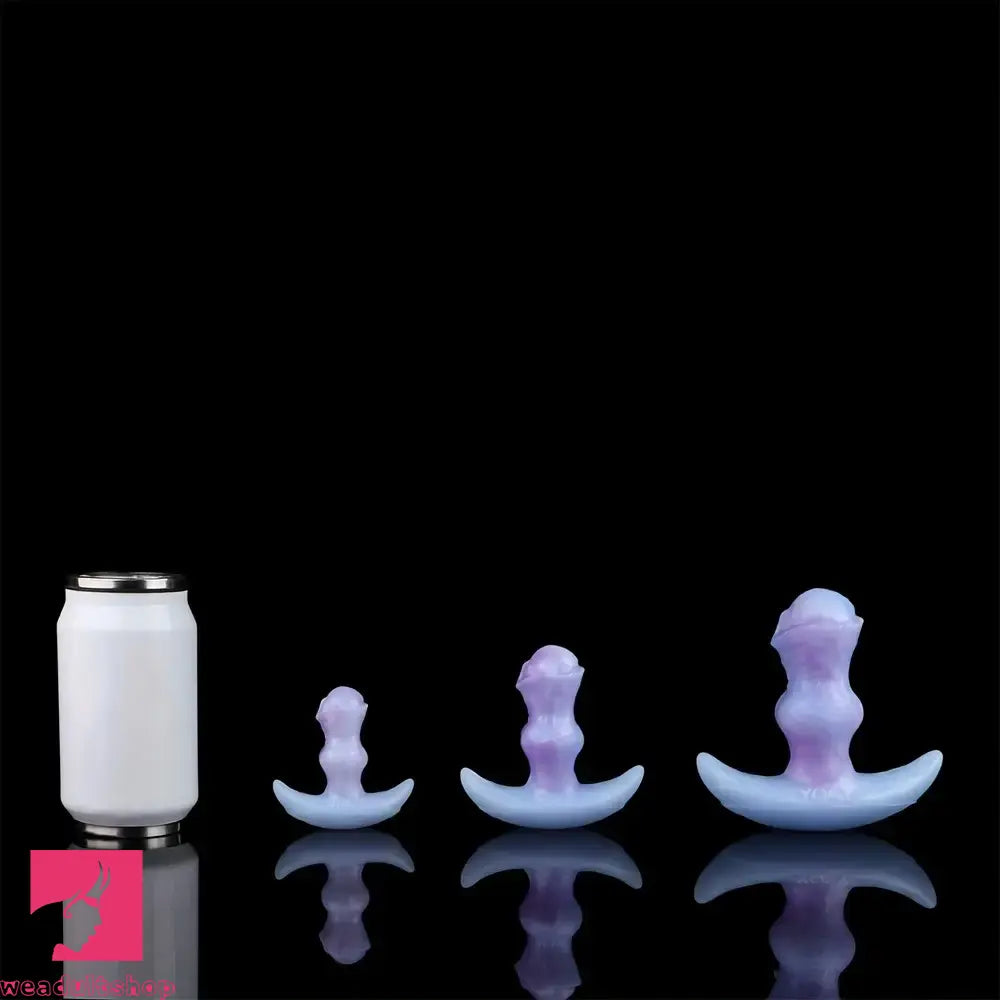 2.95in 3.9in 5.12in Small Sea Jade Anal Knot Silicone Soft Strap on Dildo