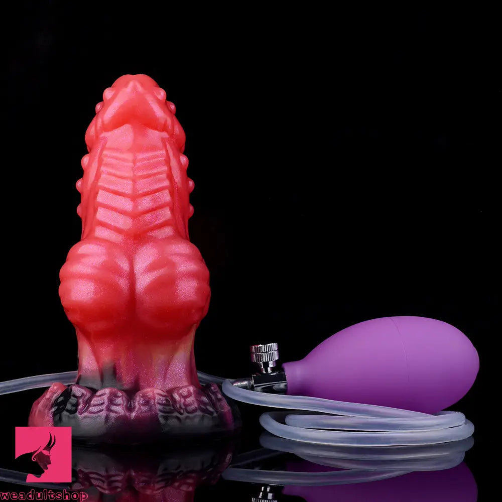 5.71in Fantasy Knot Spiked Silicone Soft Inflatable Spraying Water Real Dildo