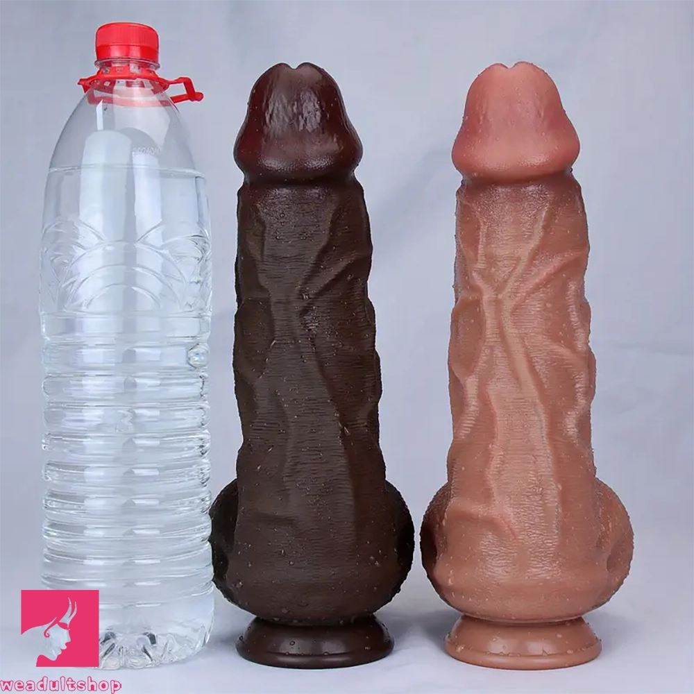 11.8in Thick Realistic Veins Huge Soft Dildo Double-layer Prostate Massage