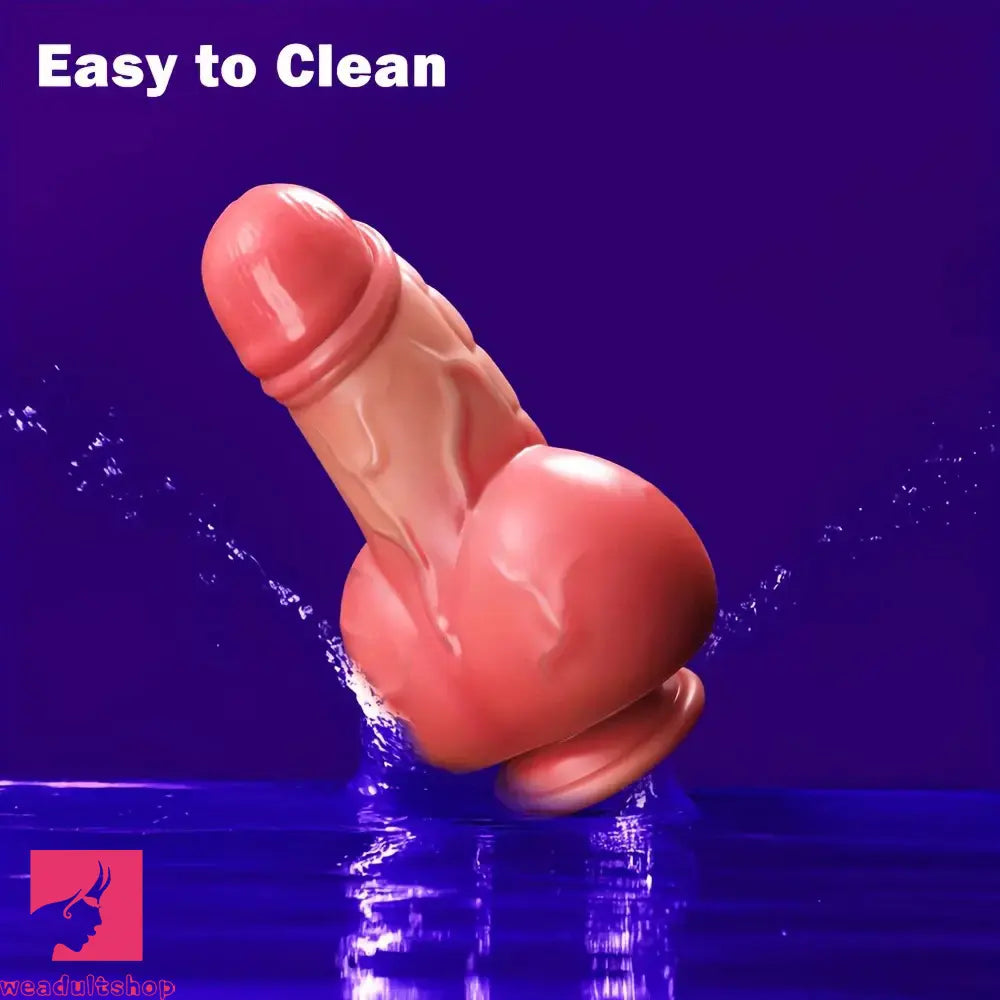7.48in Thick Short Phallic Silicone Soft Real Dildo With Useful Suction Cup