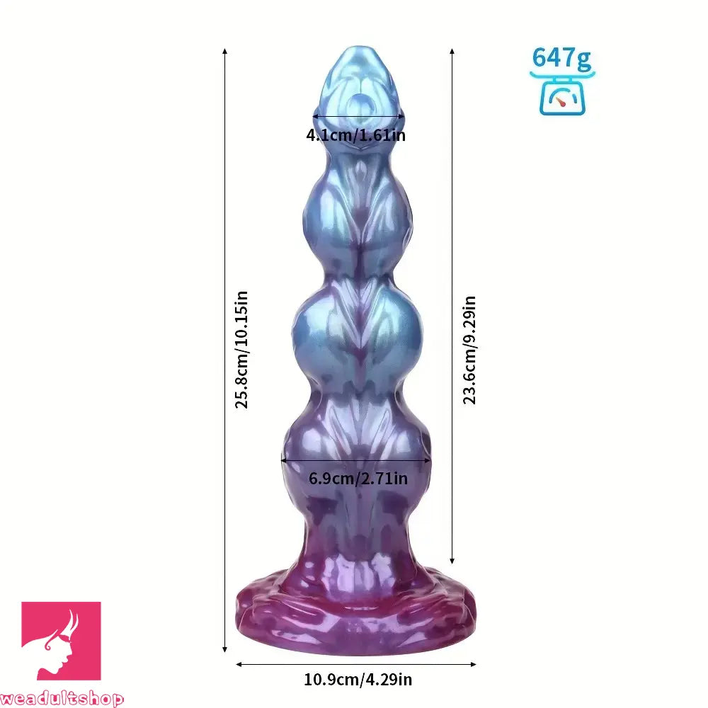 8.38in 10.15in 11.81in Beaded Monster Doggy Egg Fantasy Knot Clitoris Dildo