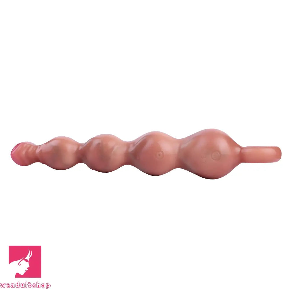 10.2in Big Vibrating Silicone Soft Pulling Beads Horse Dildo With 3 Motors