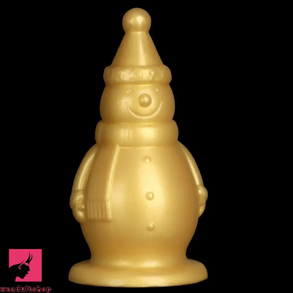 6.3in Snowman Silicone Soft Extra Golden Butt Plug Dildo For Clit Flirting