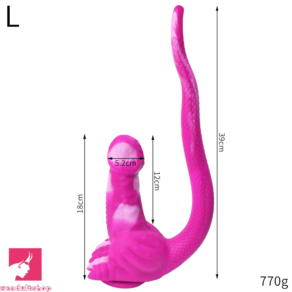 12.8in 15.35in Dinosaur Silicone Soft Big Glowing Penis Dildo For Women