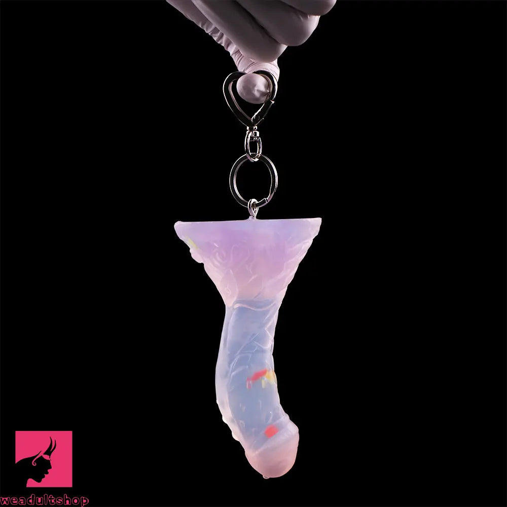 4.68in 5.9in 7.16in 8.26in Fantasy Spiked Silicone Soft Dildo With Key Chain