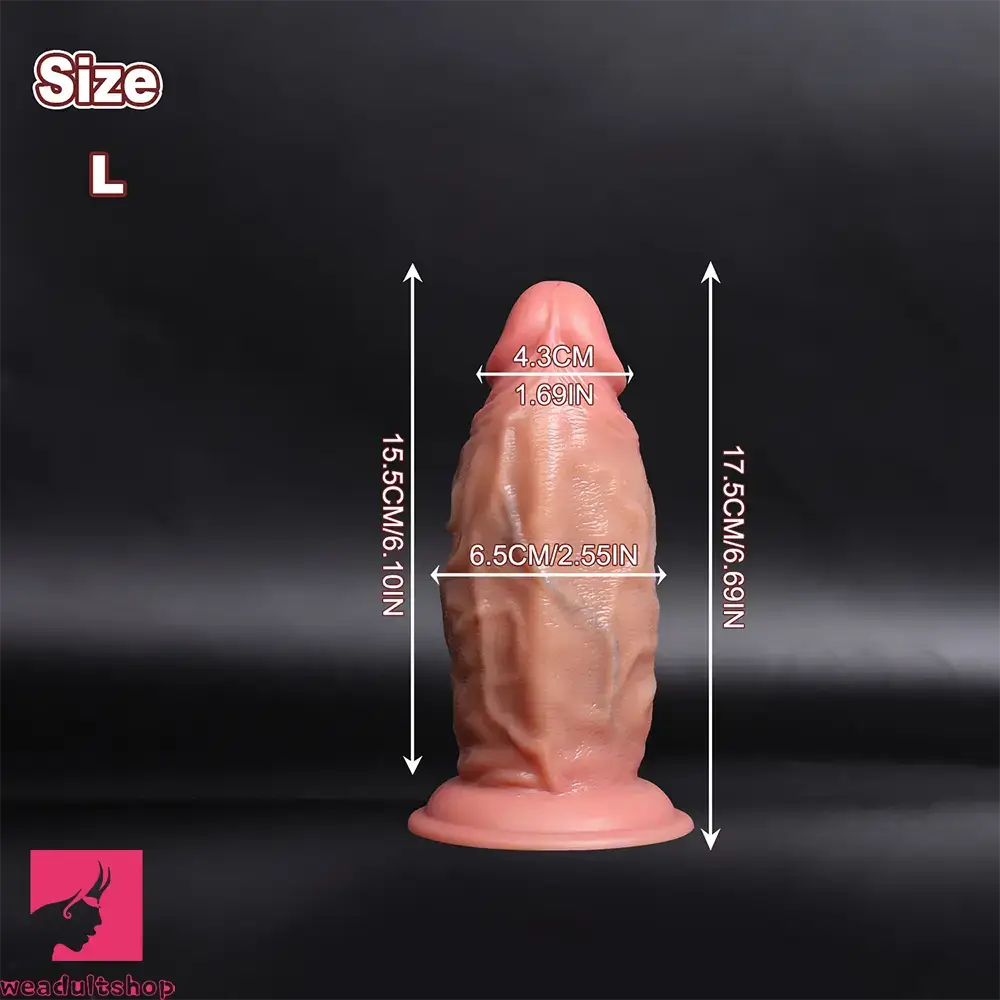 4.92in 5.9in 6.69in 8.07in 9.05in Real Thick Dual Density Silicone Real Dildo
