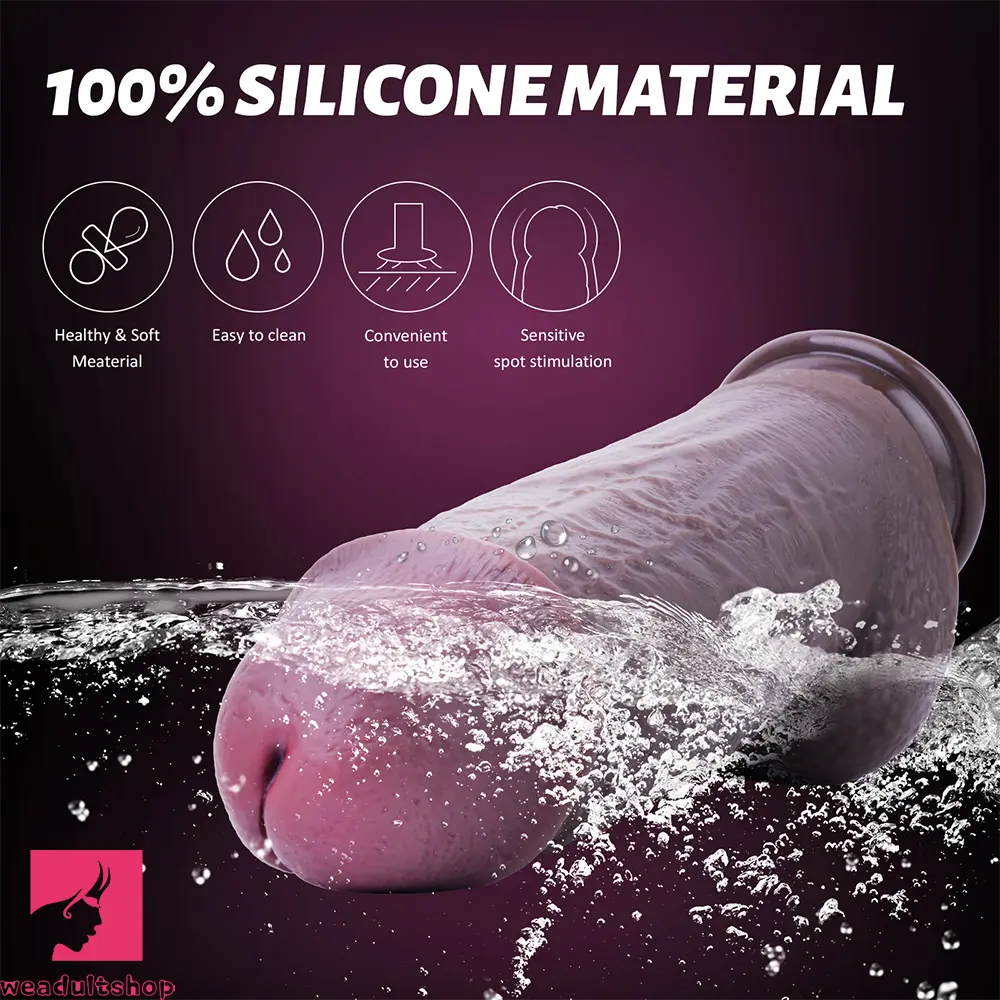 8in Silicone Soft Thick Lifelike Dildo For Female Masturbation Cock Toy