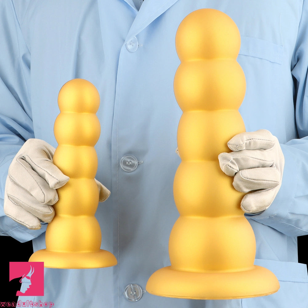 7.08in 9.05in 10.62in Silicone Soft Five-Bead Pull-Bead Butt Plug Cock Dildo