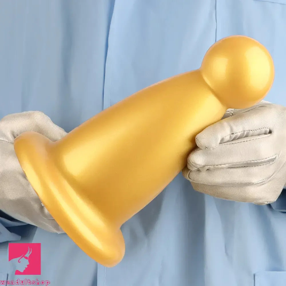 5.7in 7.87in Golden Silicone Soft Thick Butt Plug Dildo For Women Sex Toy