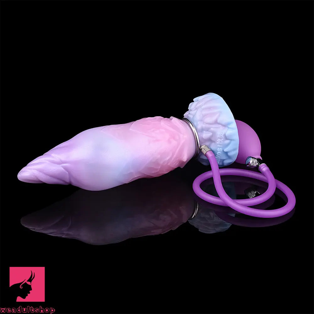 8.14in Squeeze Inflatable Alien Penis Big Fantasy Silicone Dildo For Clit