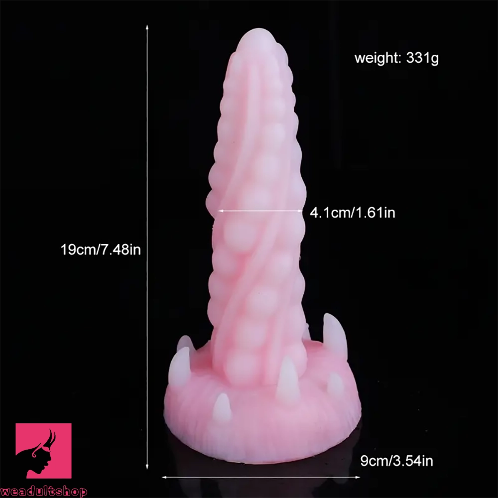 7.48in Silicone Butt Plug Monster Cock Dildo With Suction Cup For Beginner