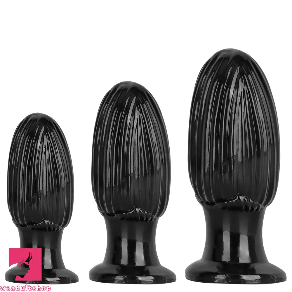 5.9in 6.7in 8.07in Black PVC Thread Granules Corn Dildo For Anal Cock