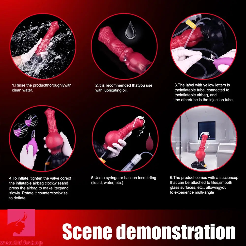 10in Horse Knot Silicone Soft Big Ejaculating Dildo G-Spot Stimulato Cock