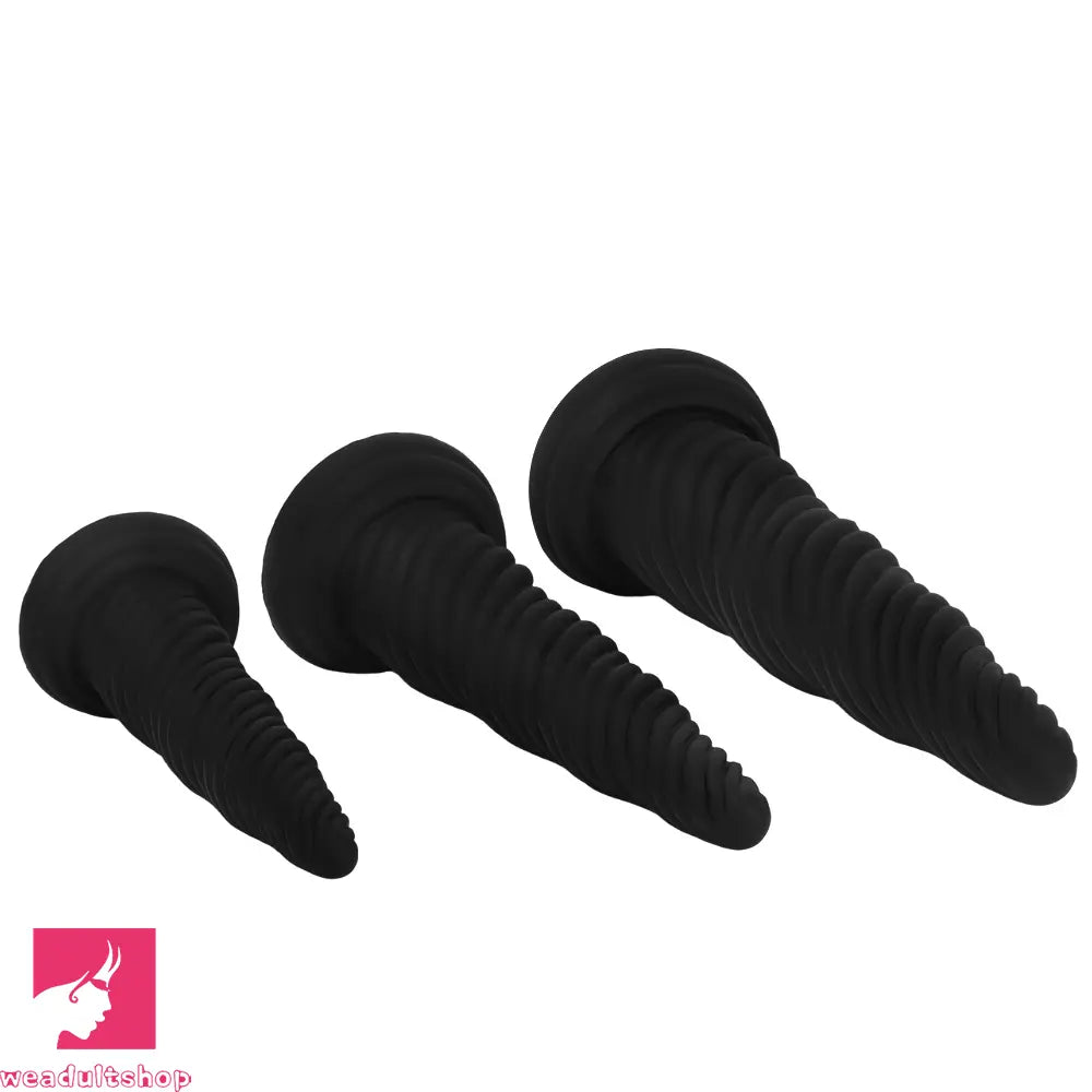 8.26in 10.43in 12in Silicone Thread Black Big Soft Dildo Anal Masturbator