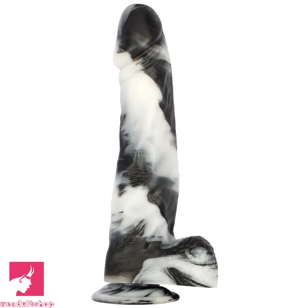 13.38in Black White Mixed Color PVC Extra Huge Long Thick Male Dildo