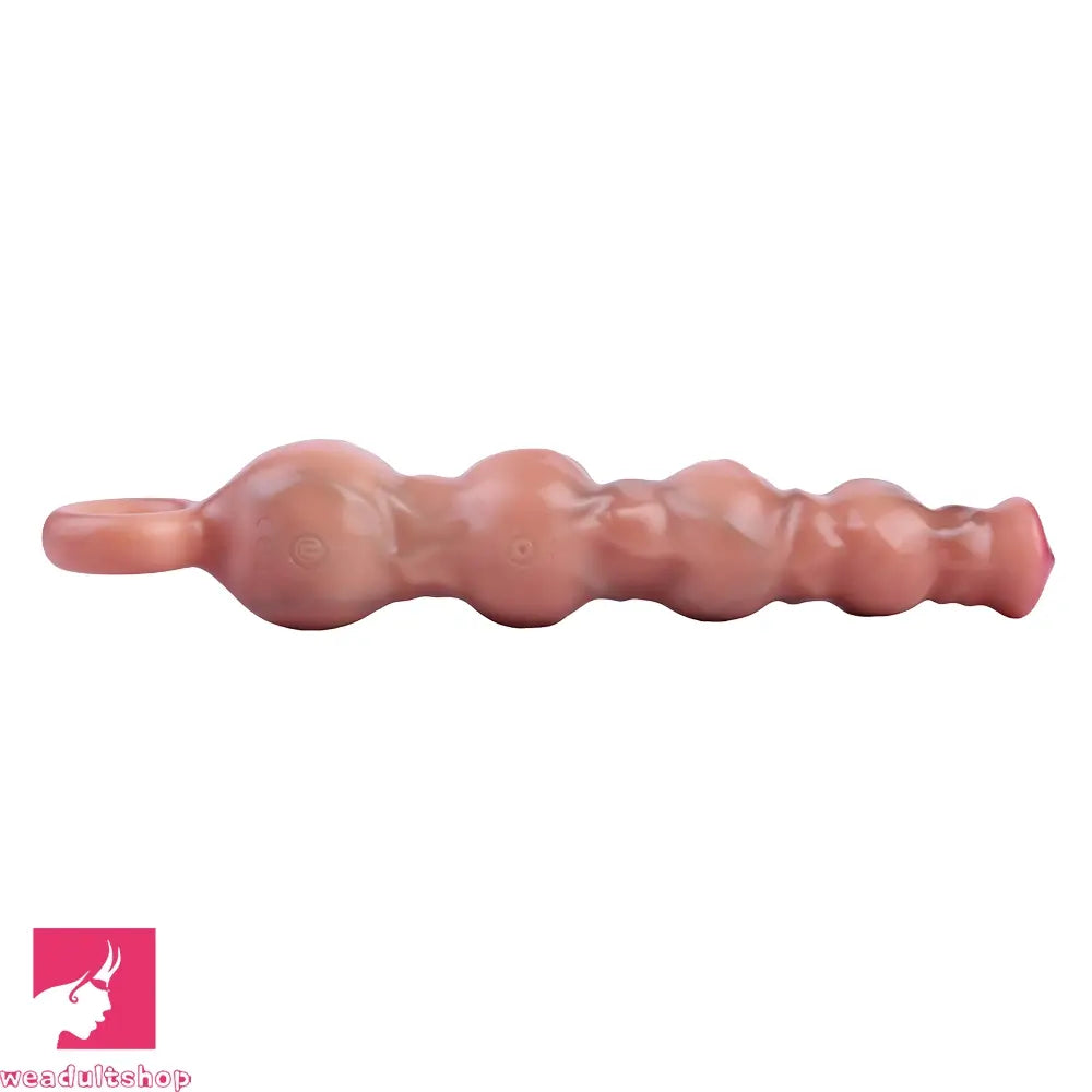 10.5in Big Vibrating Silicone Pulling Beads G Spot Horse Dildo With 3 Motors