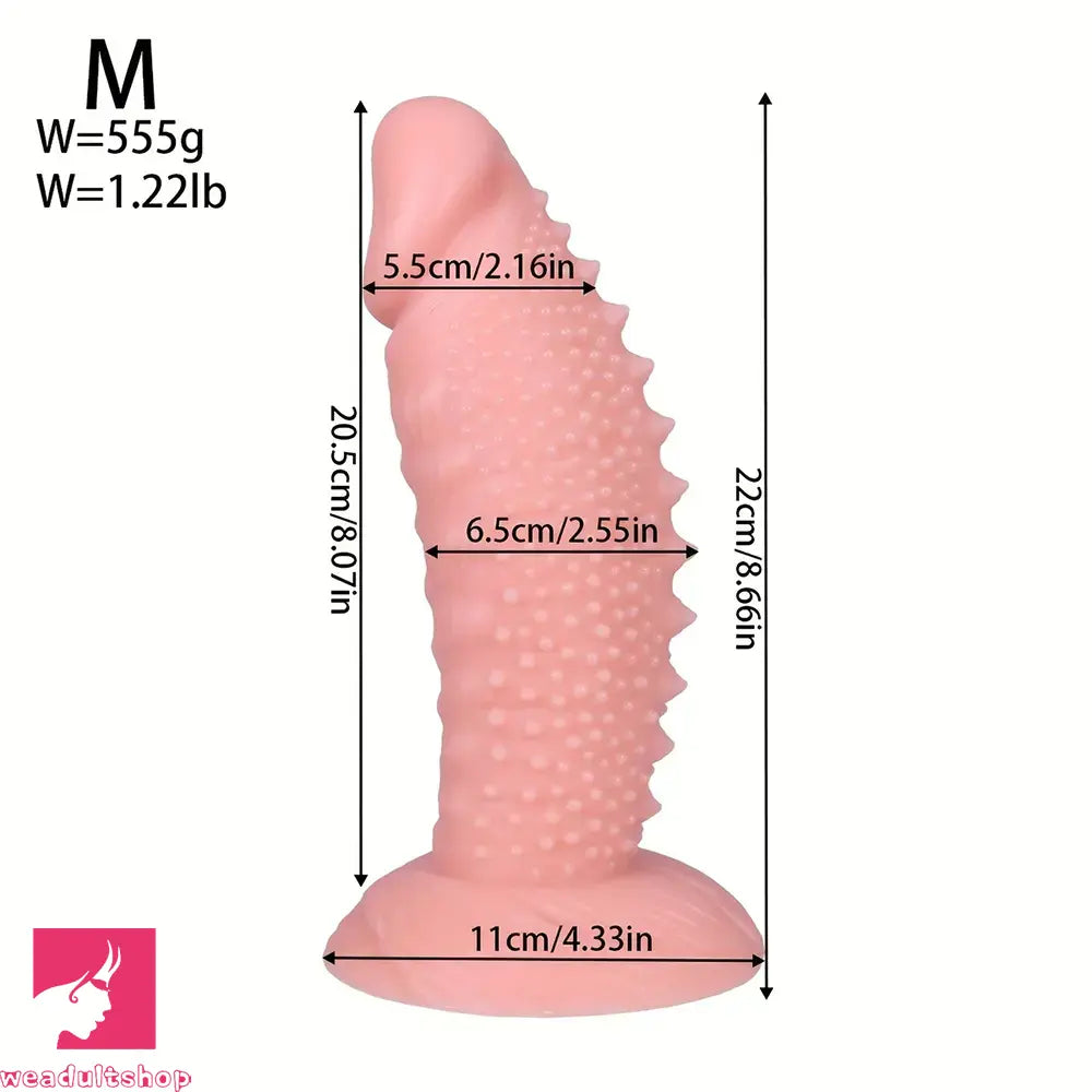 7.08in 8.66in 10.23in 11.81in 13.38in PVC Monster Large Barbed Particles Dildo