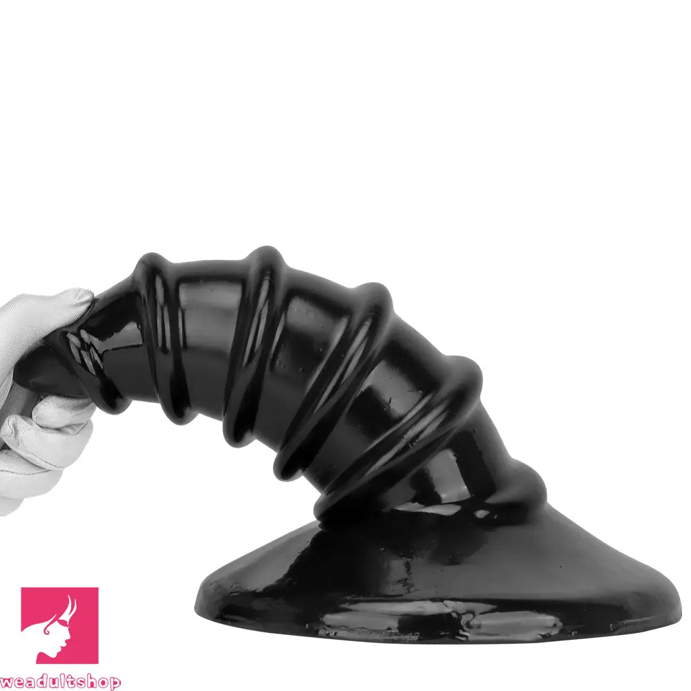9.05in 11.22in Black Oversized Screw Giant PVC Penis Anal Plug Fat Dildo