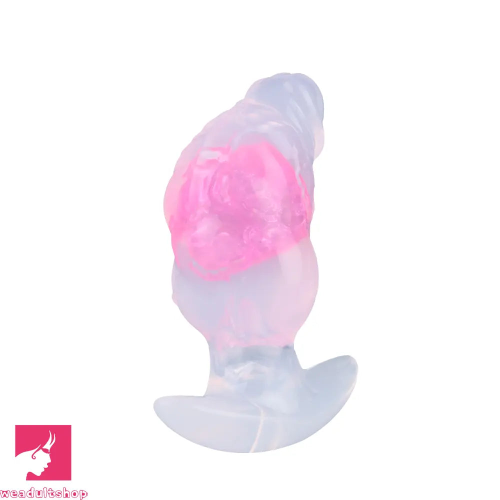 4.1in Fox Tail Wear Anchor Silicone Dildo Butt Plug For BDSM Role Sex Toy