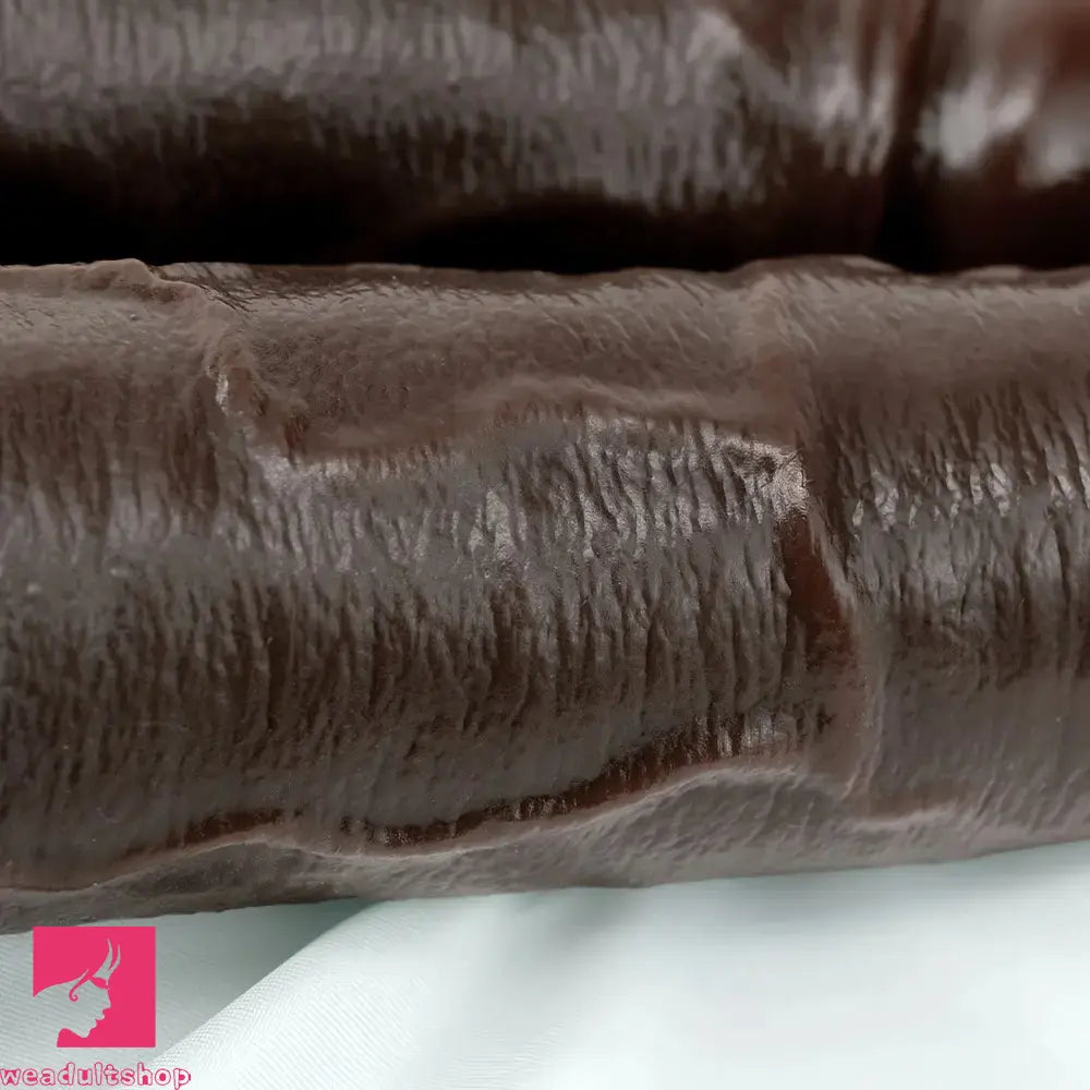 9.84in Realistic Double-Ended Liquid Silicone Flexible Ebony Large Soft Dildo