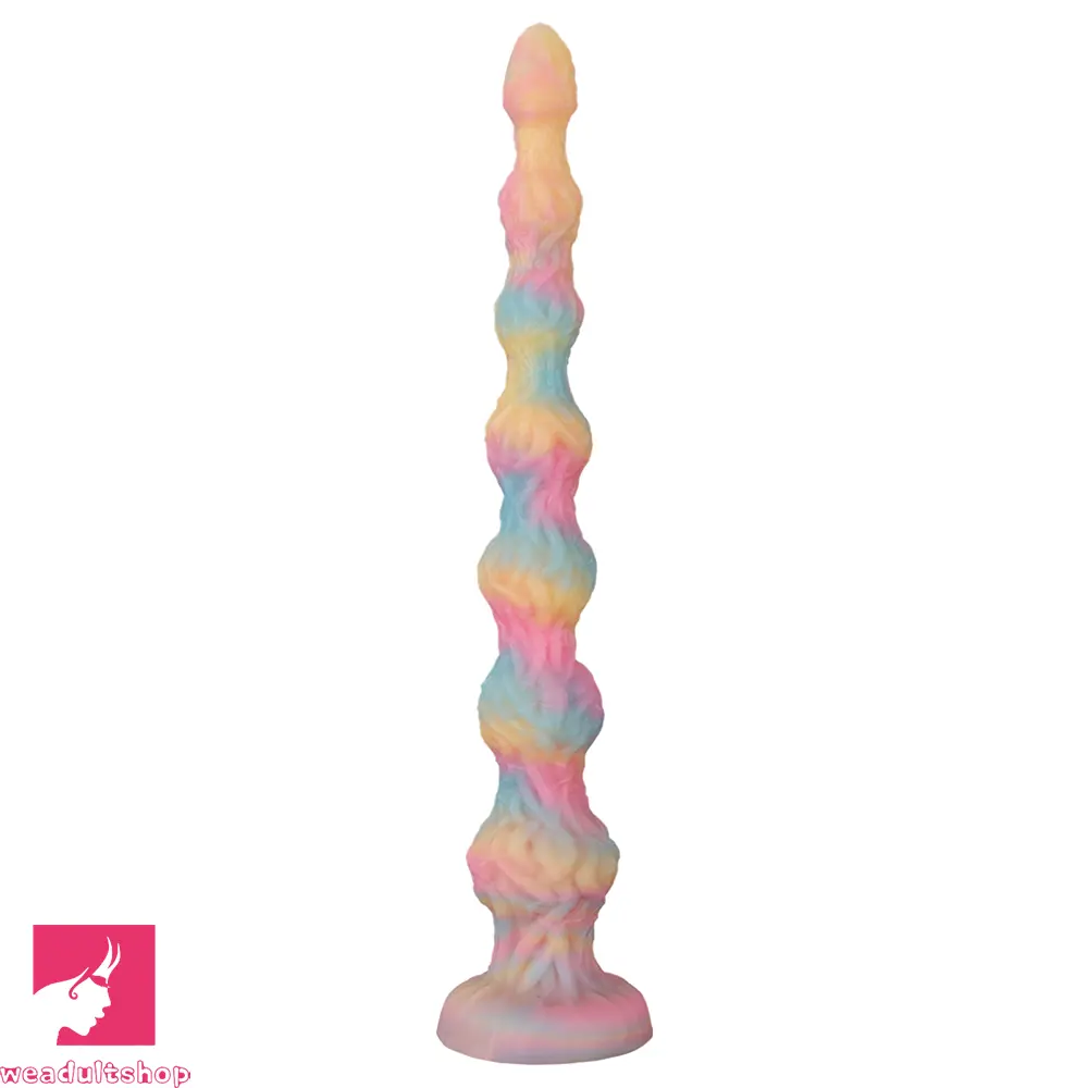 17.32in 21.25in 25.19in Luminous Pull Beads Silicone Dildo Butt Plug Rare Cock