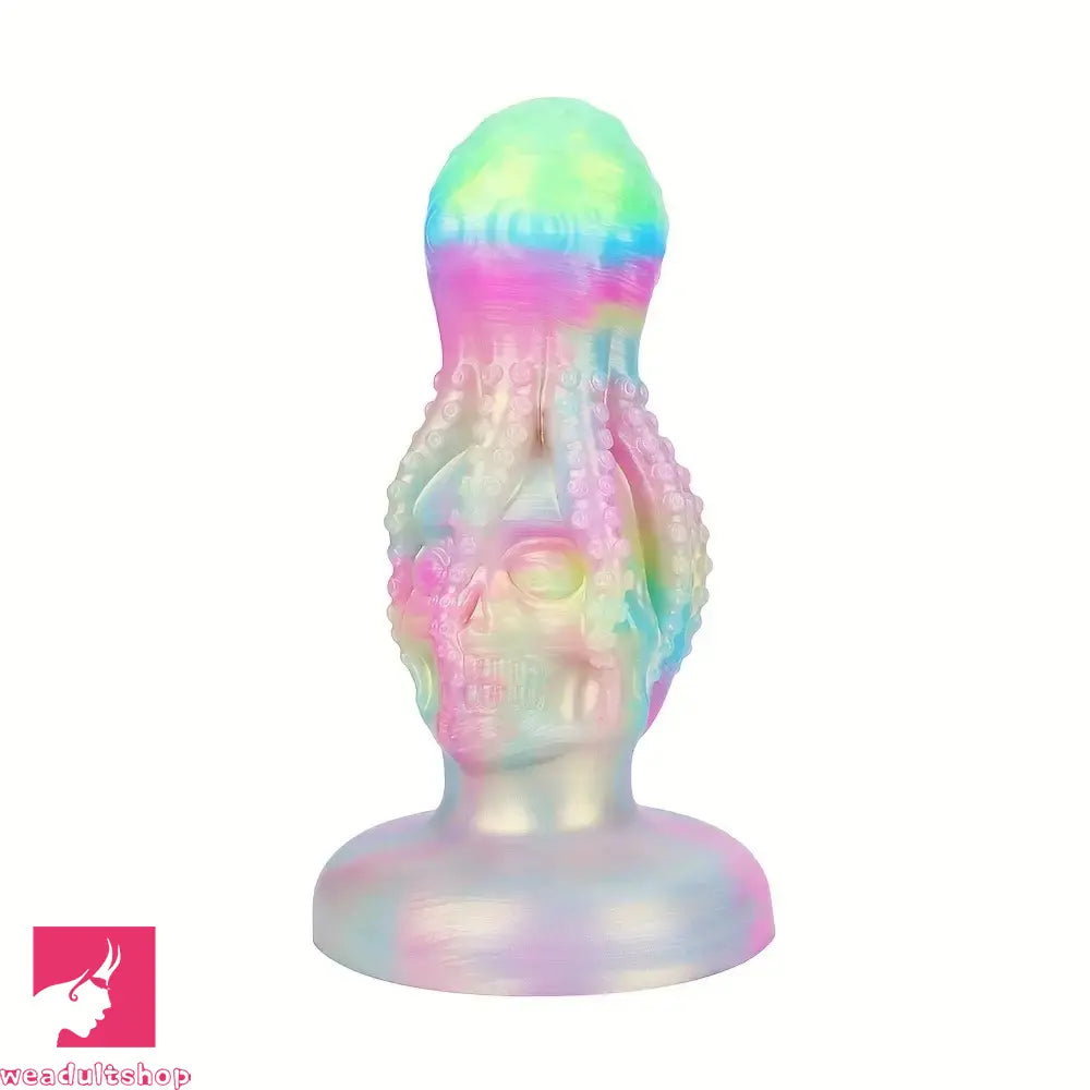 4.8in 5.7in 6.81in 7.87in 8.97in 10.39in Octopus Skull Silicone Luminous Dildo