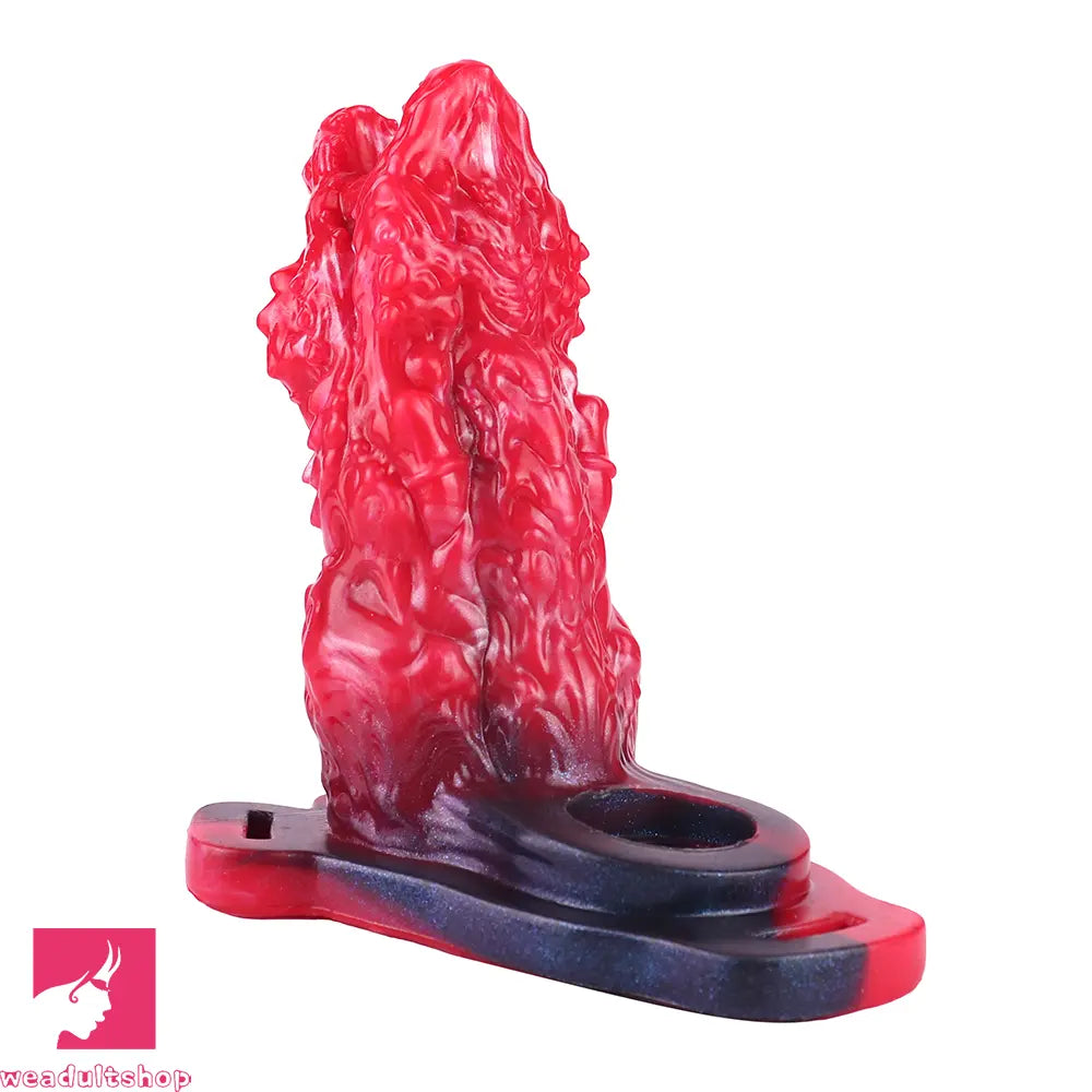 5.62in Hollow Dildo Built-in Keel Vibration Remote Strapon Animal Penis Sleeve