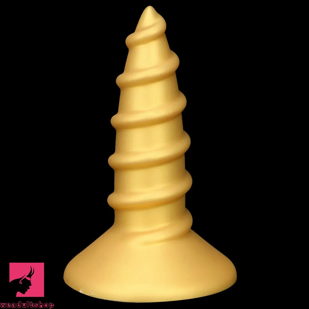 9.05in 11.22in Gold Silicone Screw Giant Cock Anal Plug Thick Fisting Dildo