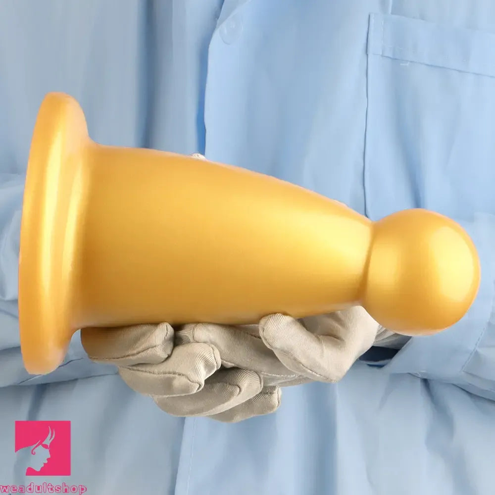 5.7in 7.87in Golden Silicone Soft Thick Butt Plug Dildo For Women Sex Toy