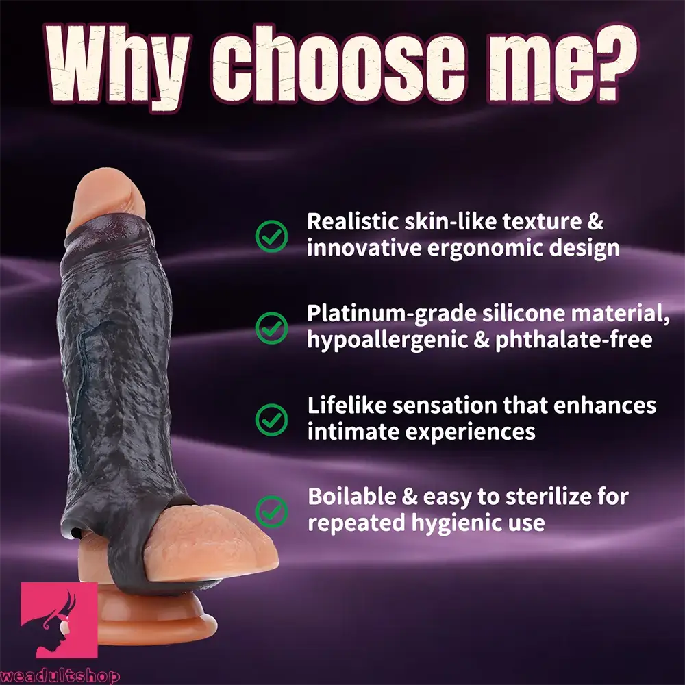 5.59in Realistic Dildo Penis Sleeve Cock Ring For Deep Stimulation Love