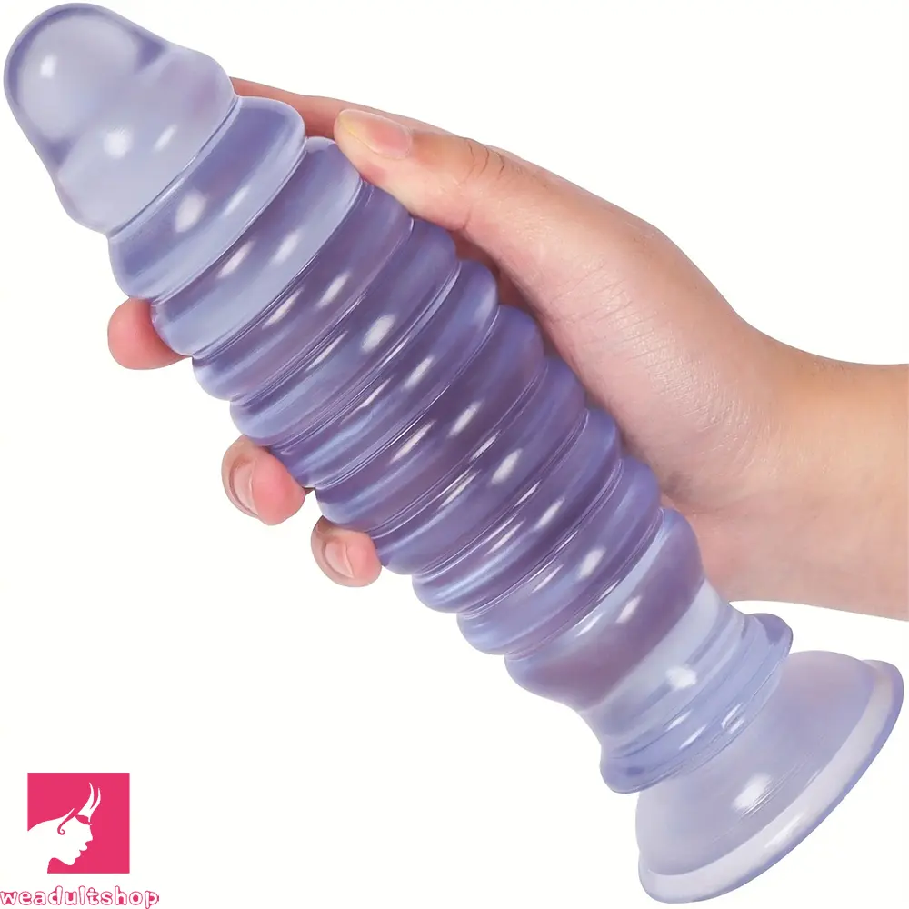 8.58in PVC Threaded Butt Plug Dildo with Suction Cup Prostate Couples