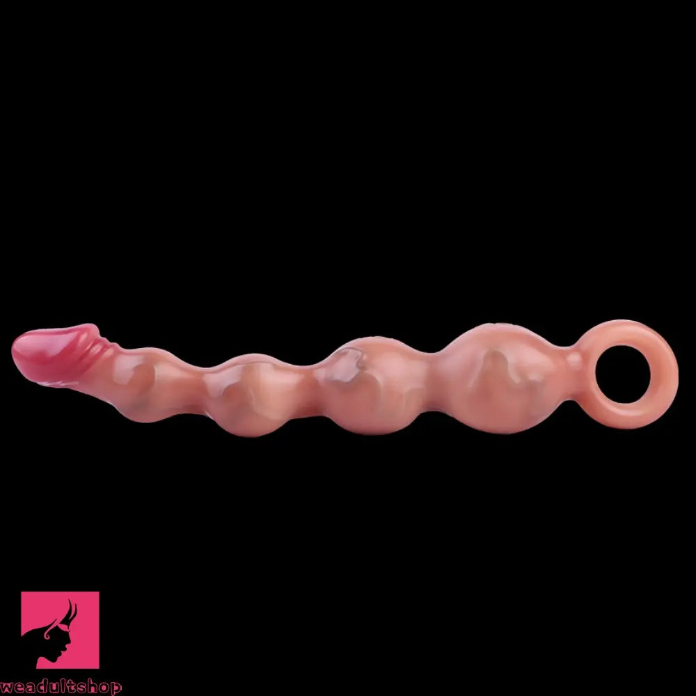 10.8in Big Vibrating Silicone Soft Pulling Beads Odd Dildo With 3 Motors
