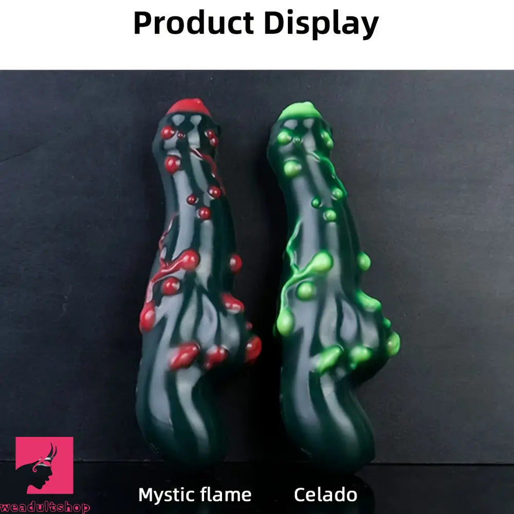 7.38in Alien-Like Colorful Bumps Liquid Silicone Dual-Use Dildo For Anus