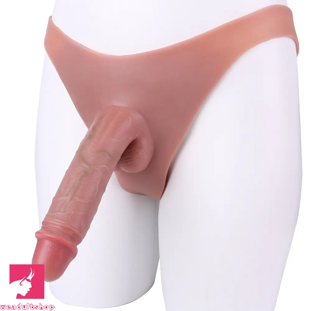 7.48in Wear Hollow Realistic Dildo Pants Silicone Cock Sleeve For Cock