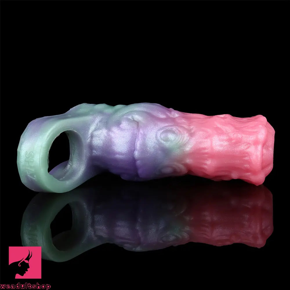 4.96in Silicone Soft Cock Fantasy Hollow Dildo Sleeve Cock Extension