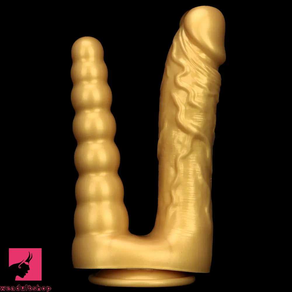7.87in 10.43in Large Silicone Double-ended Dildo Soft Clit Masturbator