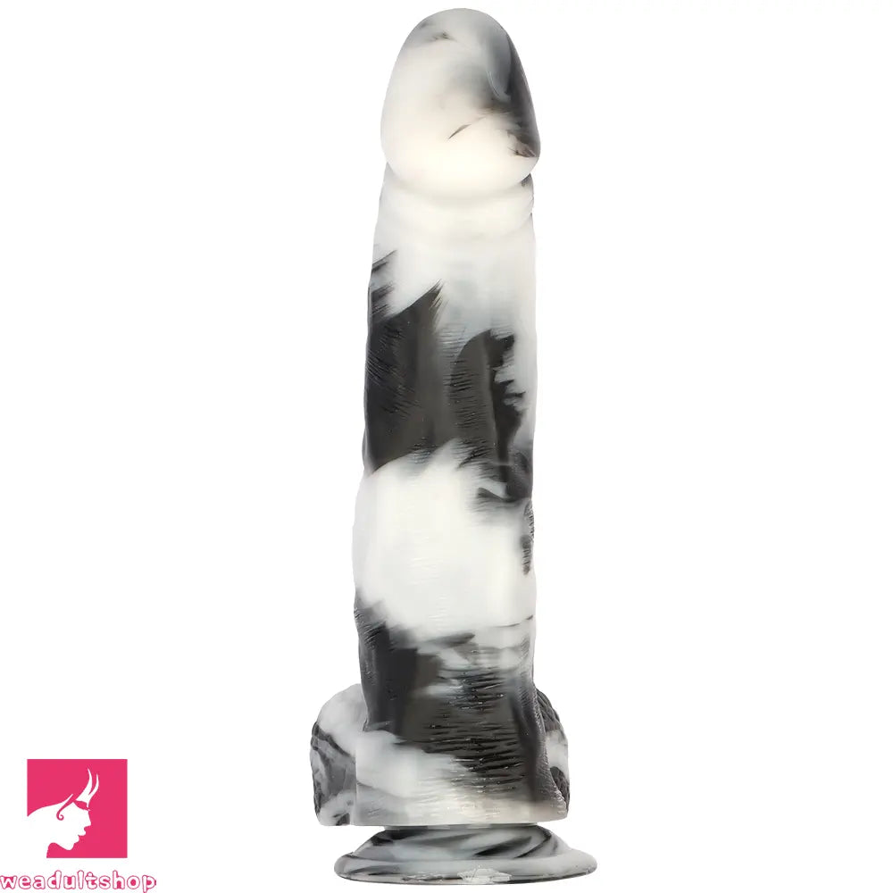 13.38in Black White Mixed Color PVC Extra Huge Long Thick Male Dildo